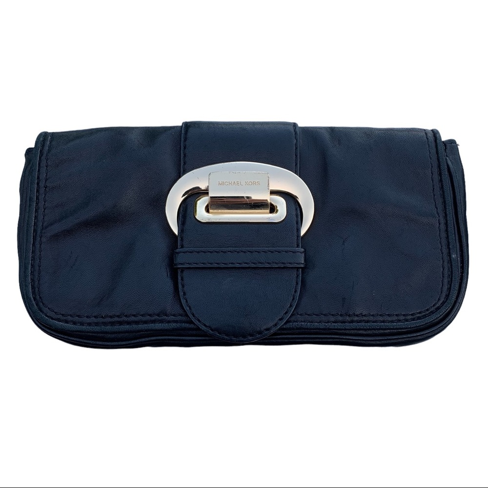 Michael Kors Black Leather Clutch